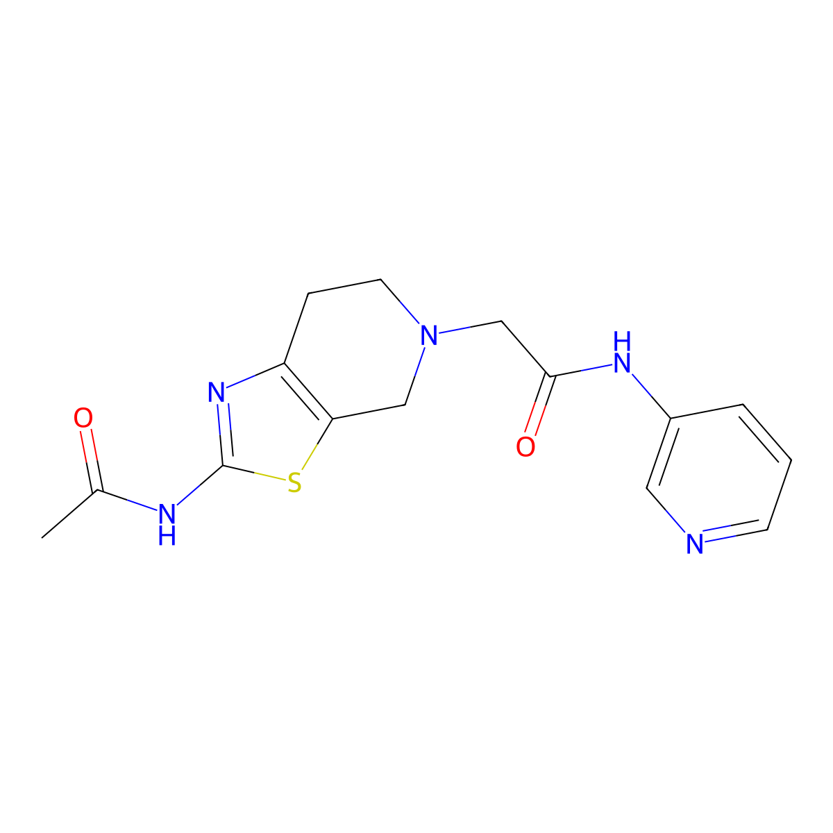 2-(2-acetamido-6,7-dihydrothiazolo[5,4-c]pyridin-5(4H)-yl)-N-(pyridin-3-yl)acetamide molecular structure, CAS 1351631-15-6