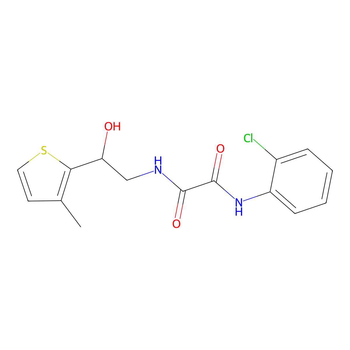 N1-(2-chlorophenyl)-N2-(2-hydroxy-2-(3-methylthiophen-2-yl)ethyl)oxalamide molecular structure, CAS 1351631-26-9
