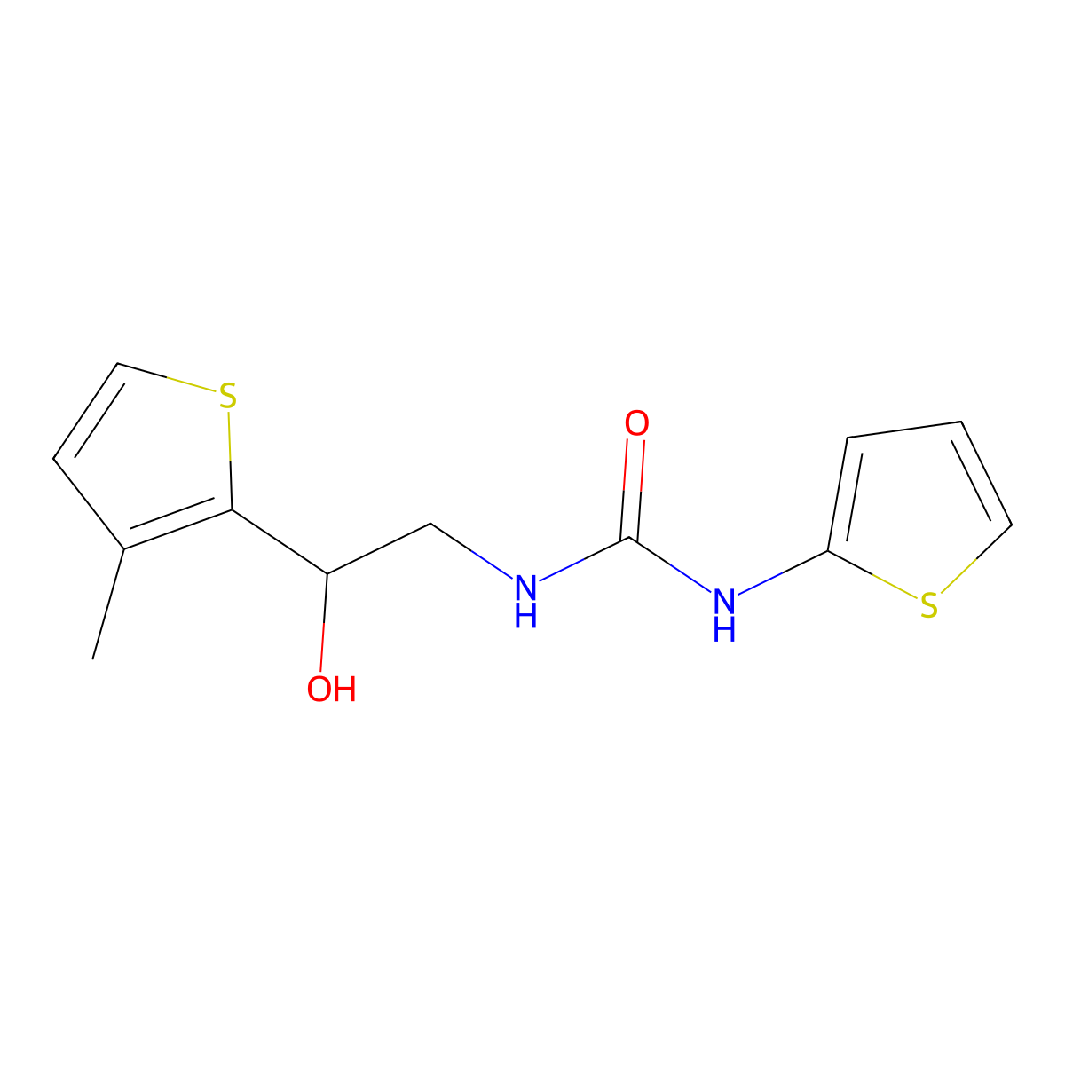 1-[2-Hydroxy-2-(3-methylthiophen-2-yl)ethyl]-3-(thiophen-2-yl)urea molecular structure, CAS 1351631-33-8
