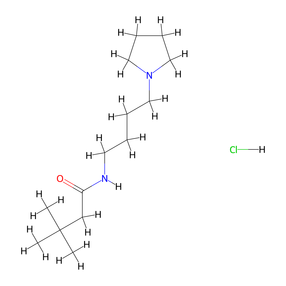 3,3-Dimethyl-N-[4-(pyrrolidin-1-YL)butyl]butanamide hydrochloride molecular structure, CAS 1351631-36-1