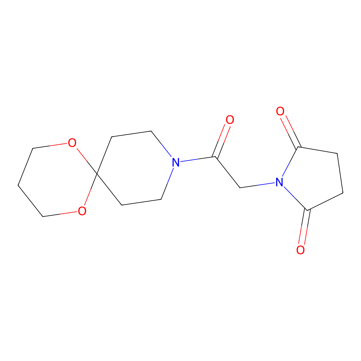 1-(2-Oxo-2-(1,5-dioxa-9-azaspiro[5.5]undecan-9-yl)ethyl)pyrrolidine-2,5-dione molecular structure, CAS 1351631-41-8