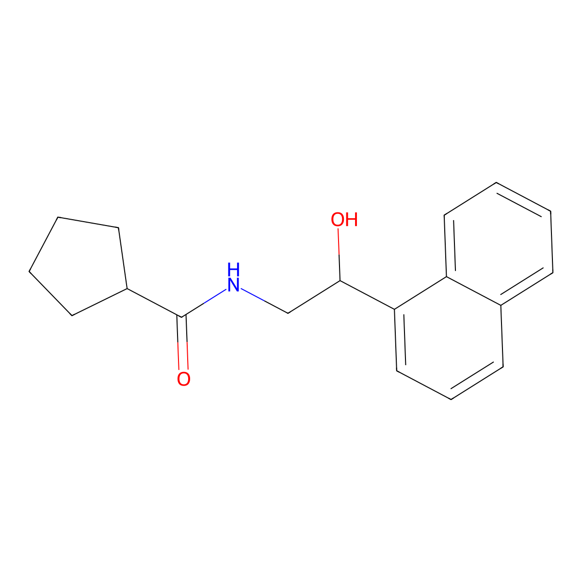 N-[2-hydroxy-2-(naphthalen-1-yl)ethyl]cyclopentanecarboxamide molecular structure, CAS 1351631-42-9