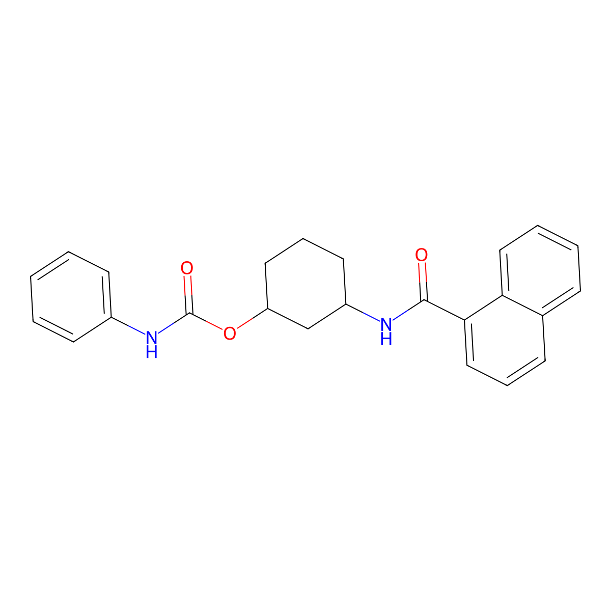 3-(naphthalene-1-amido)cyclohexyl N-phenylcarbamate molecular structure, CAS 1351631-51-0