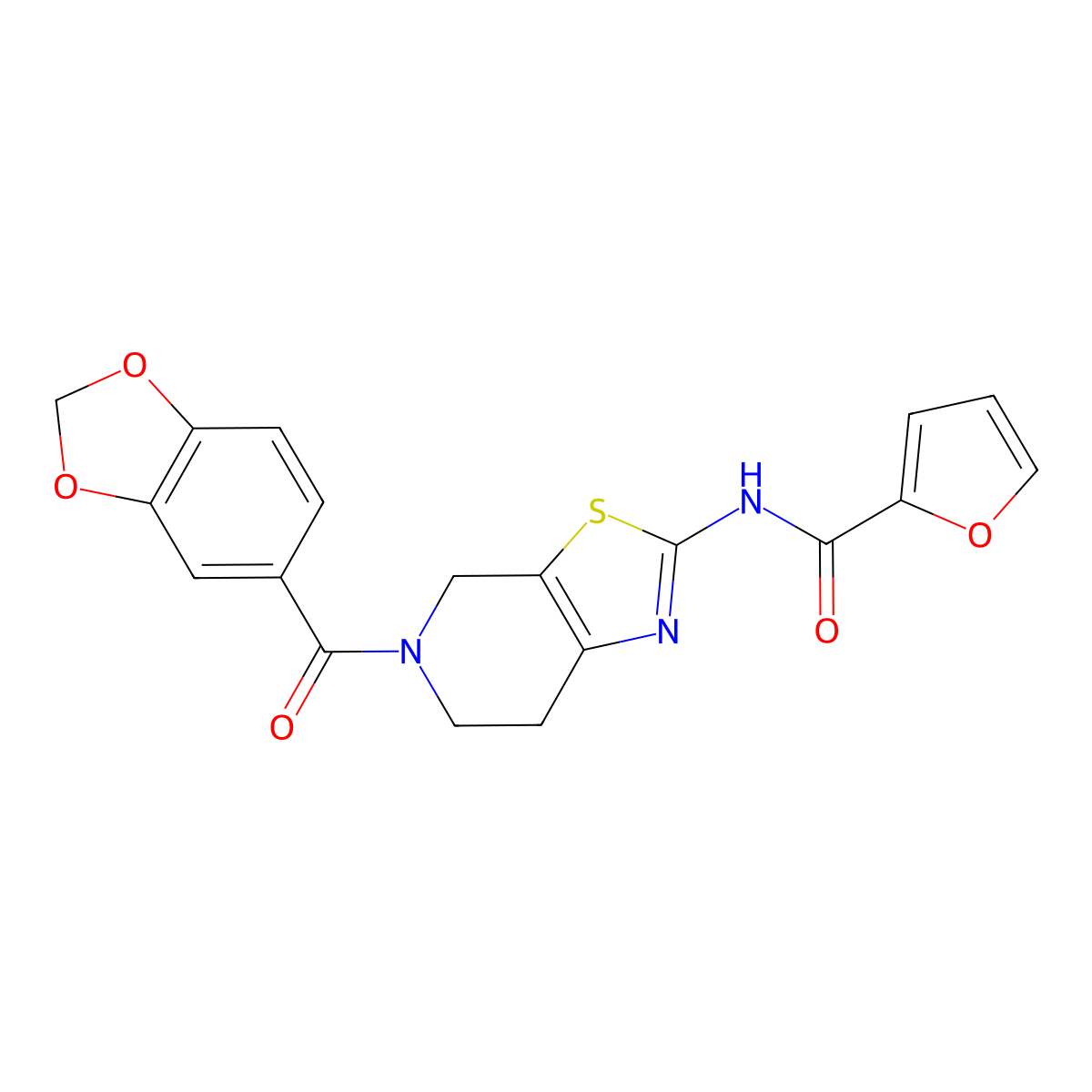 N-(5-(benzo[d][1,3]dioxole-5-carbonyl)-4,5,6,7-tetrahydrothiazolo[5,4-c]pyridin-2-yl)furan-2-carboxamide molecular structure, CAS 1351631-54-3