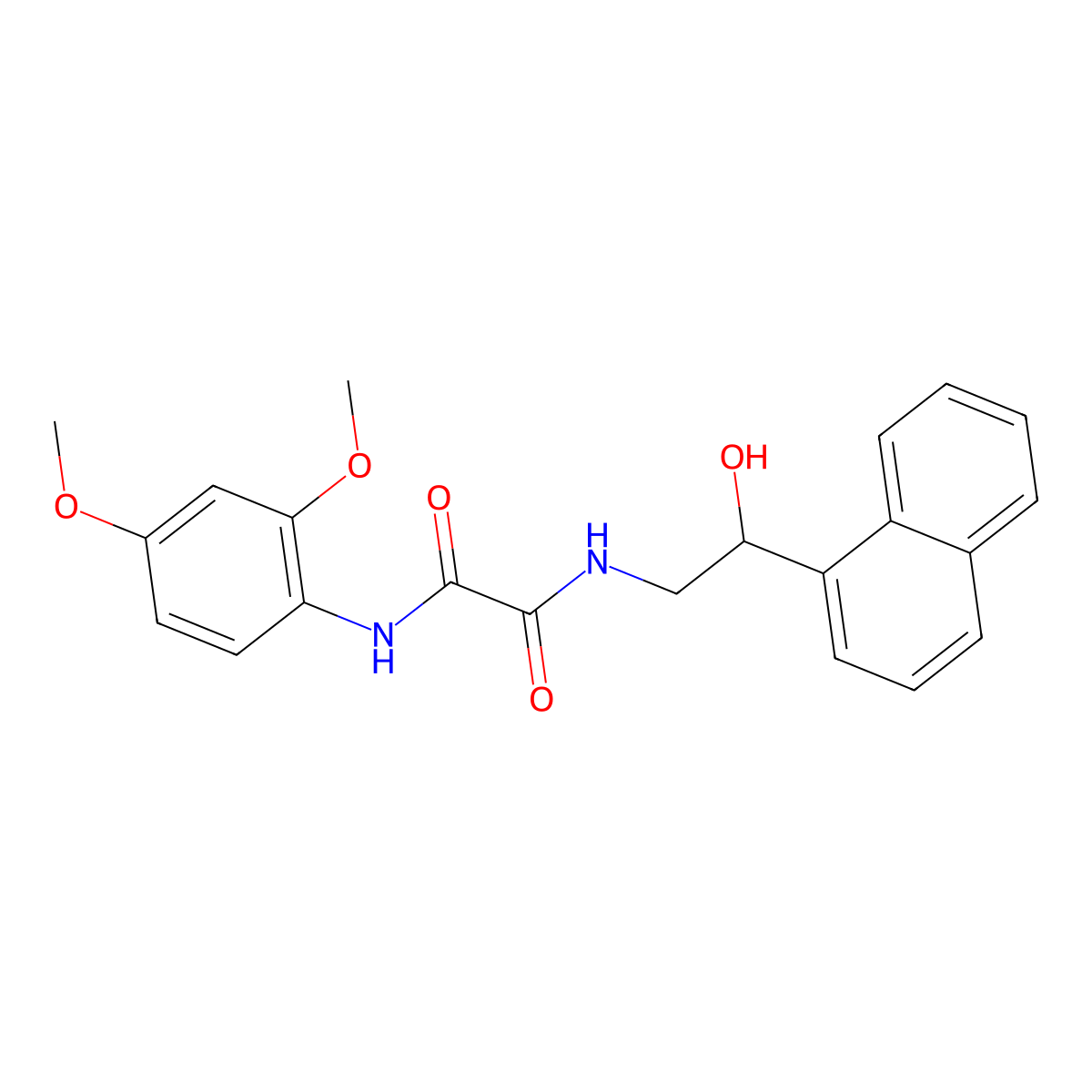 N'-(2,4-dimethoxyphenyl)-N-[2-hydroxy-2-(naphthalen-1-yl)ethyl]ethanediamide molecular structure, CAS 1351631-60-1