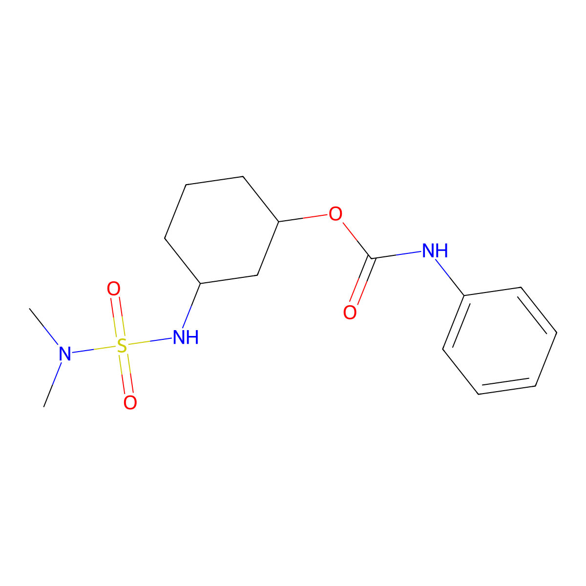 3-((N,N-dimethylsulfamoyl)amino)cyclohexyl phenylcarbamate molecular structure, CAS 1351631-61-2
