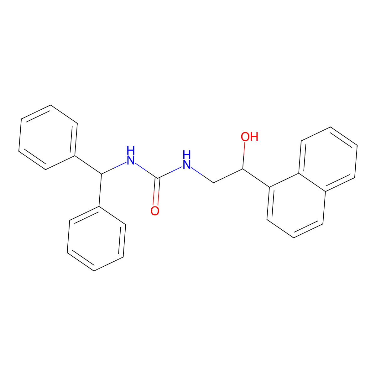 1-Benzhydryl-3-(2-hydroxy-2-(naphthalen-1-yl)ethyl)urea molecular structure, CAS 1351631-70-3