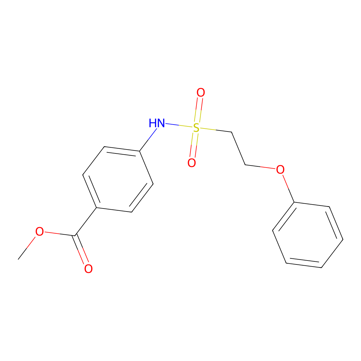 Methyl 4-(2-phenoxyethanesulfonamido)benzoate molecular structure, CAS 1351631-74-7