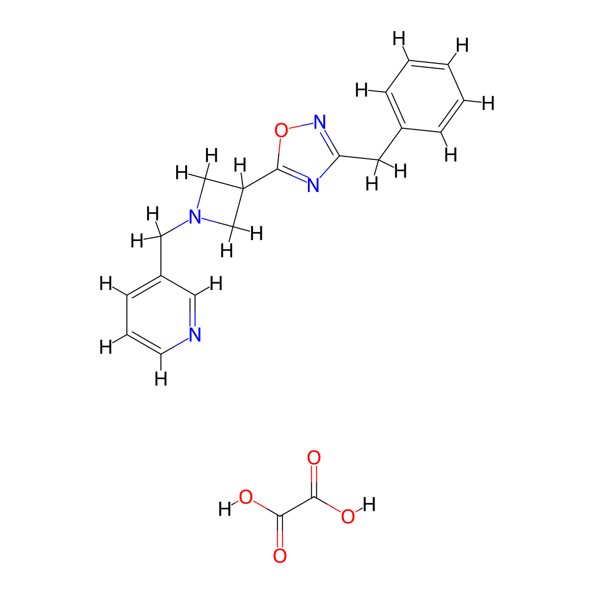 3-Benzyl-5-(1-(pyridin-3-ylmethyl)azetidin-3-yl)-1,2,4-oxadiazole oxalate molecular structure, CAS 1351631-80-5
