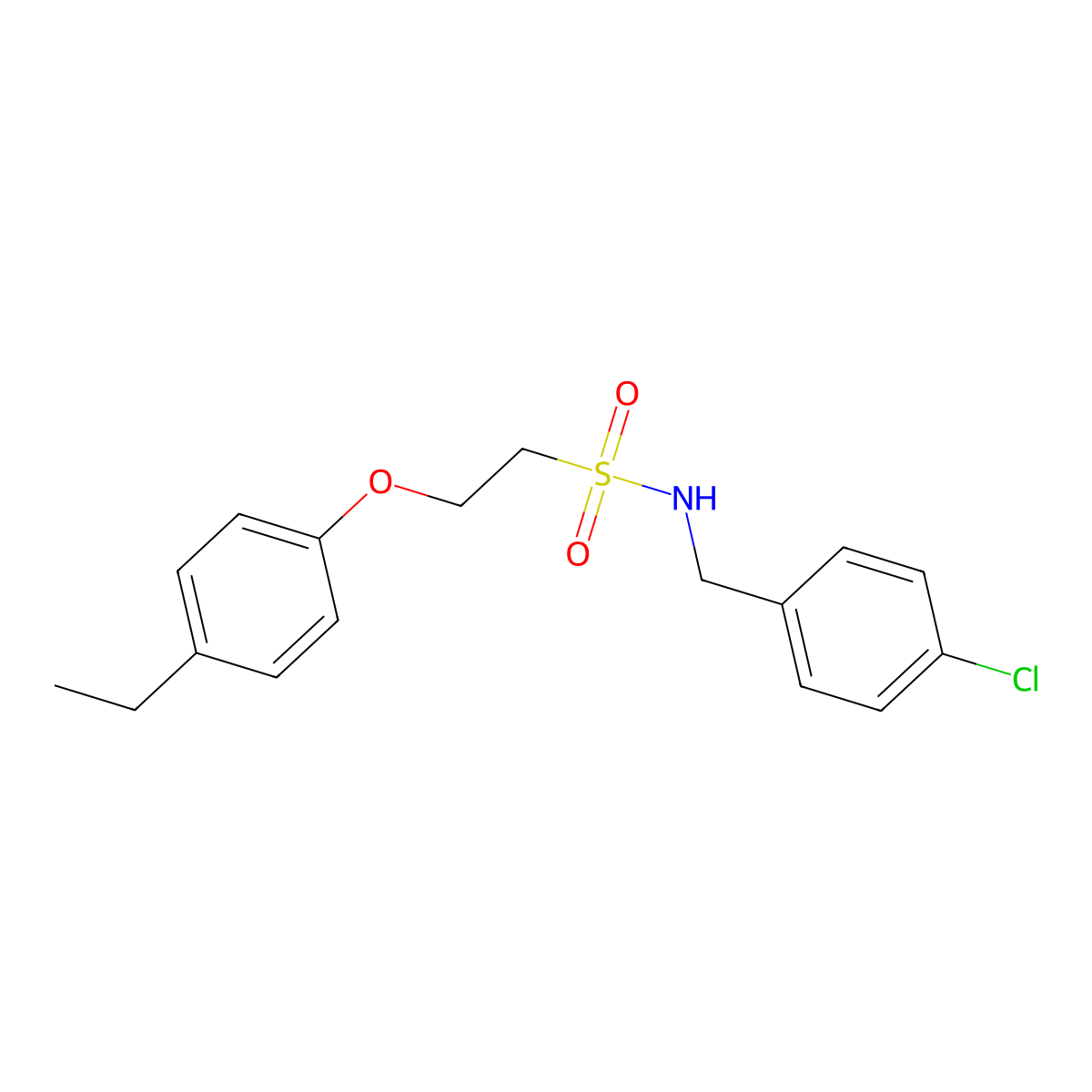 N-(4-chlorobenzyl)-2-(4-ethylphenoxy)ethanesulfonamide molecular structure, CAS 1351631-86-1