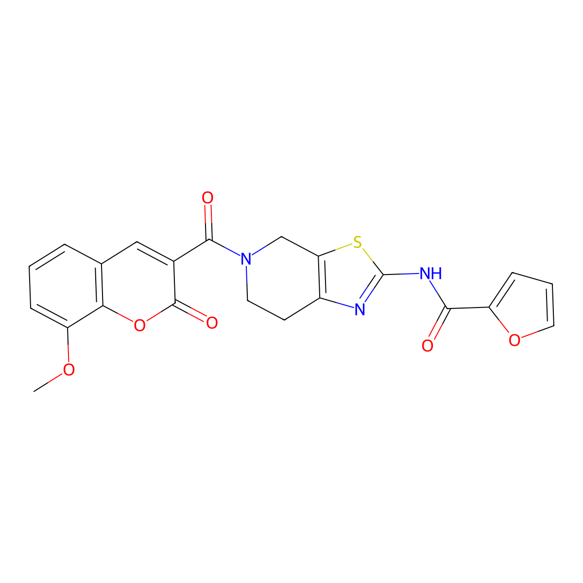 N-(5-(8-methoxy-2-oxo-2H-chromene-3-carbonyl)-4,5,6,7-tetrahydrothiazolo[5,4-c]pyridin-2-yl)furan-2-carboxamide molecular structure, CAS 1351632-13-7