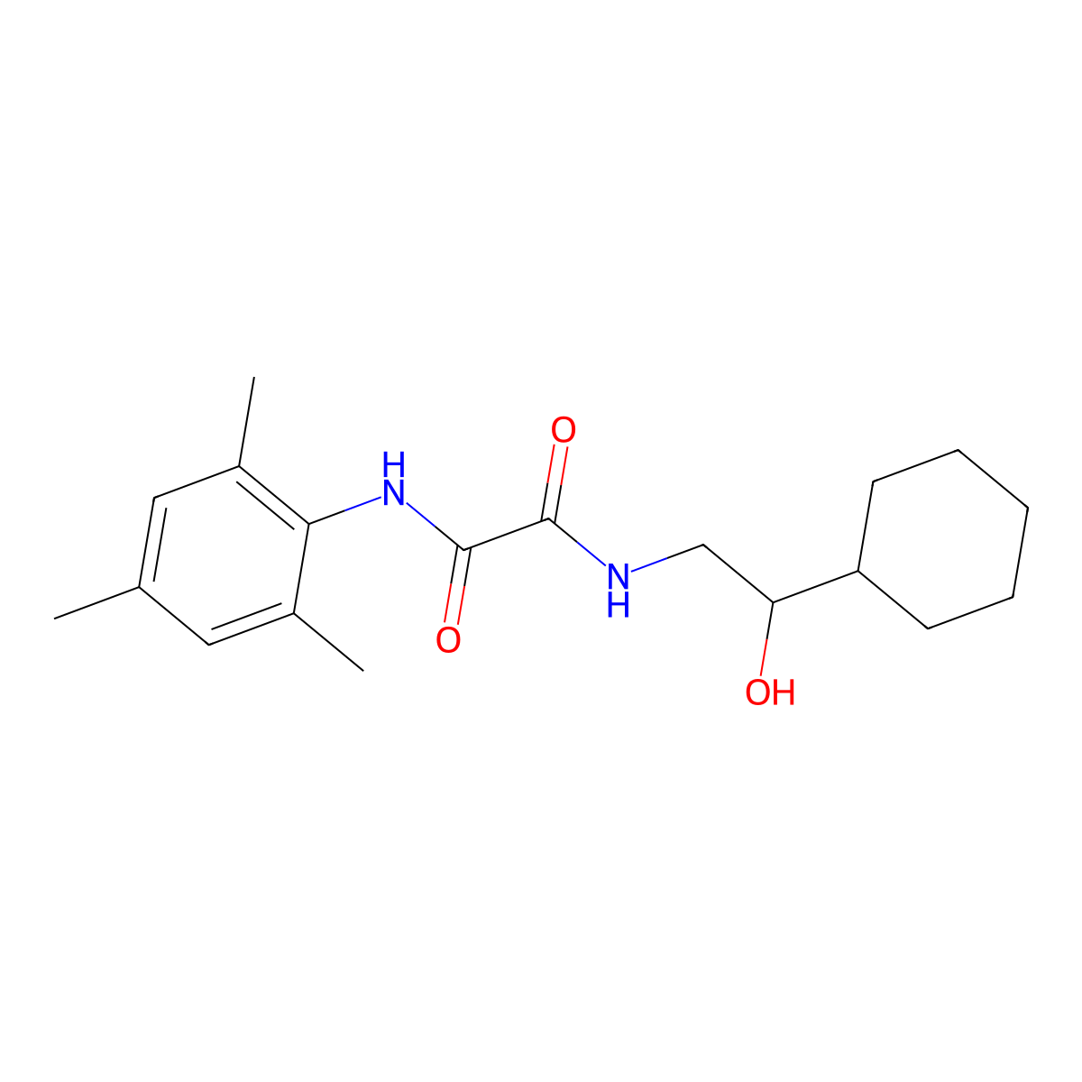 N1-(2-cyclohexyl-2-hydroxyethyl)-N2-mesityloxalamide molecular structure, CAS 1351632-14-8