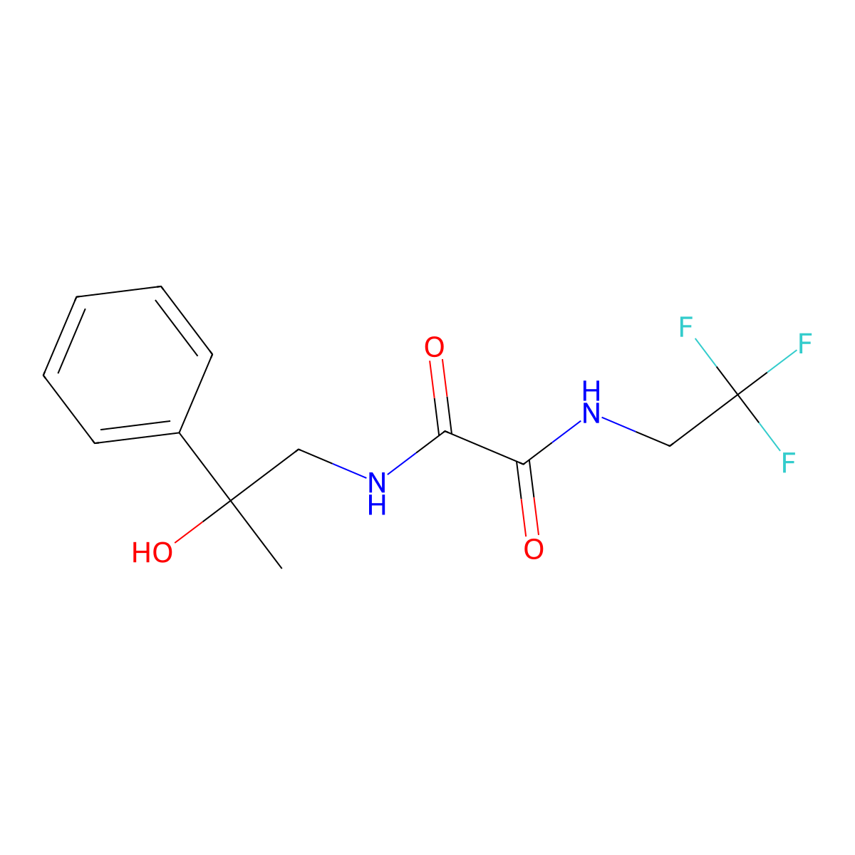 N1-(2-hydroxy-2-phenylpropyl)-N2-(2,2,2-trifluoroethyl)oxalamide molecular structure, CAS 1351632-36-4