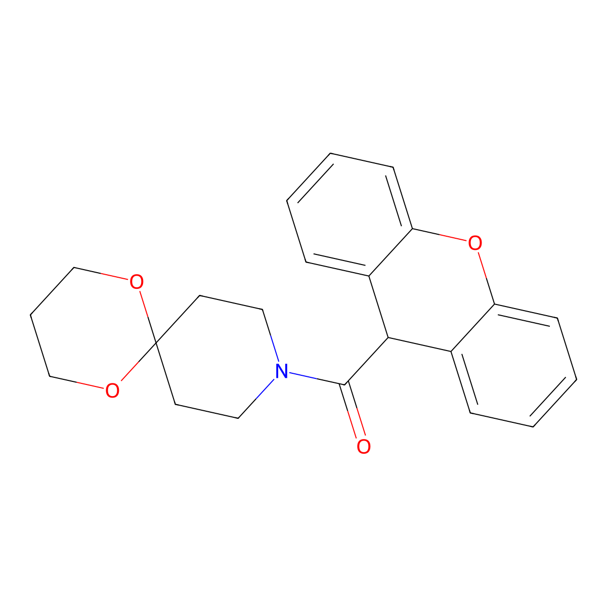 1,5-dioxa-9-azaspiro[5.5]undecan-9-yl(9H-xanthen-9-yl)methanone molecular structure, CAS 1351632-42-2