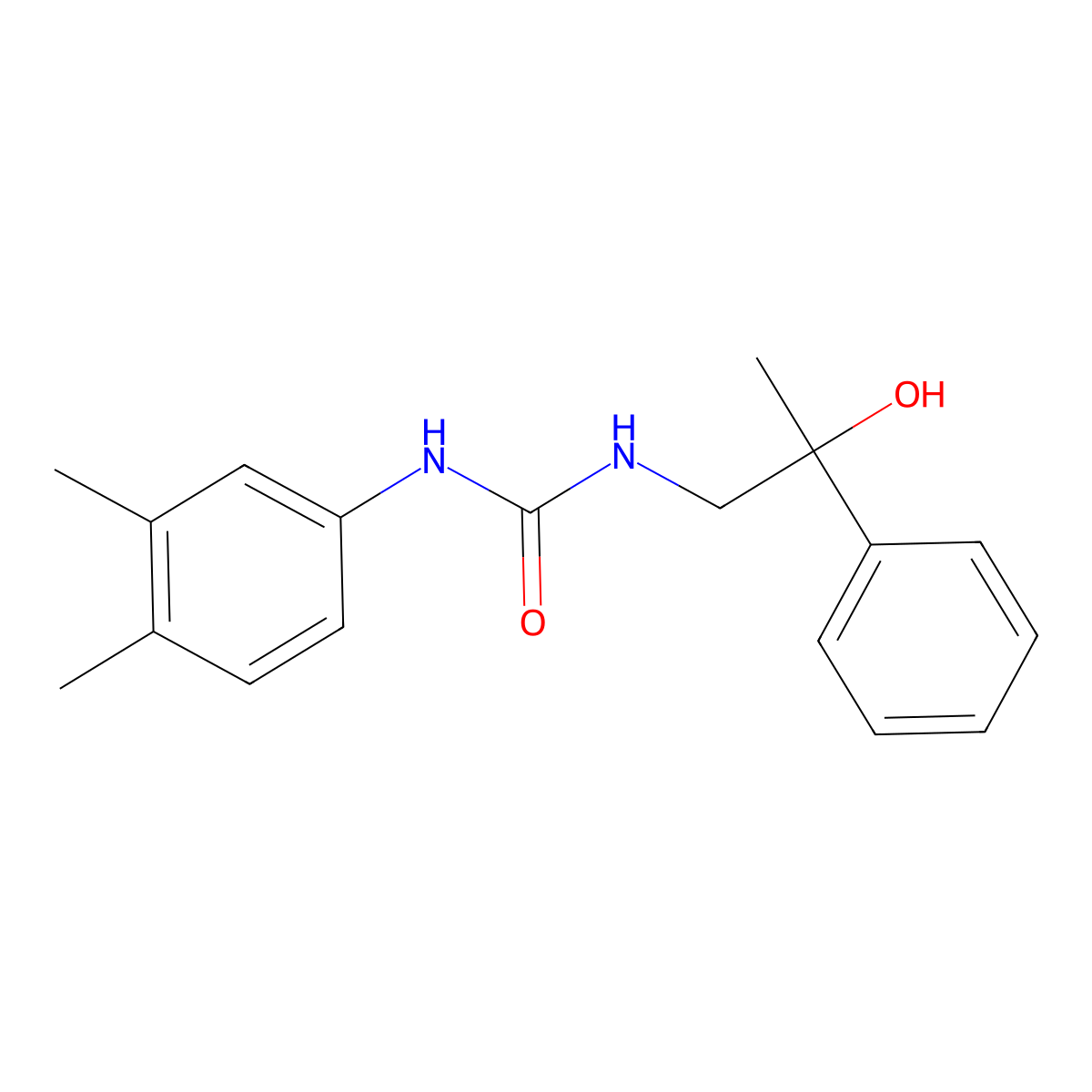 1-(3,4-Dimethylphenyl)-3-(2-hydroxy-2-phenylpropyl)urea molecular structure, CAS 1351632-46-6