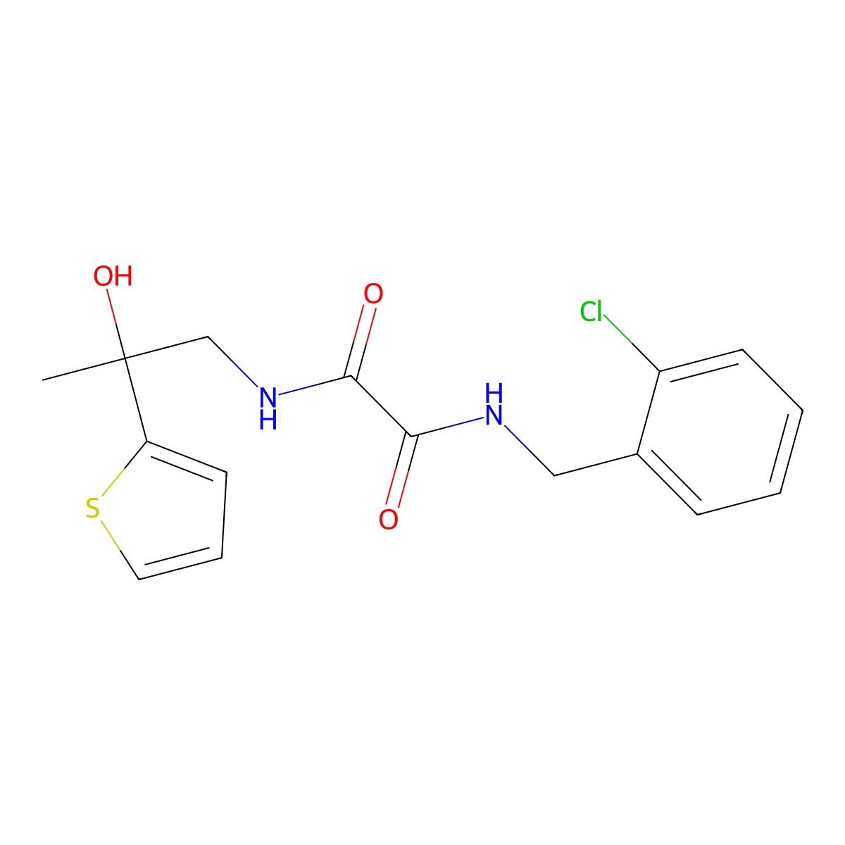 N1-(2-chlorobenzyl)-N2-(2-hydroxy-2-(thiophen-2-yl)propyl)oxalamide molecular structure, CAS 1351632-47-7