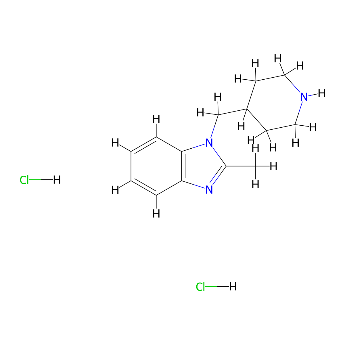 2-methyl-1-(piperidin-4-ylmethyl)-1H-benzimidazole dihydrochloride molecular structure, CAS 1351632-48-8