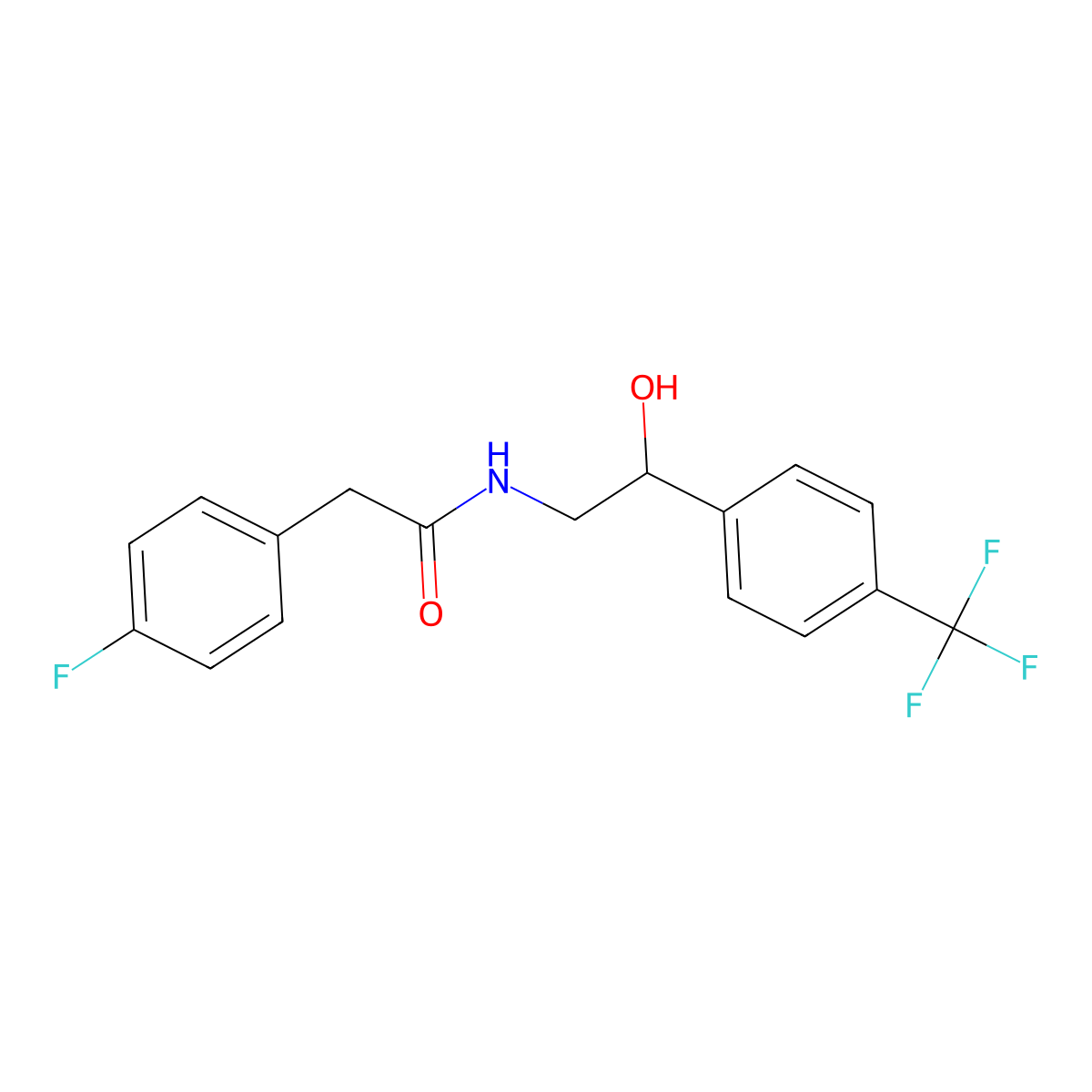 2-(4-fluorophenyl)-N-{2-hydroxy-2-[4-(trifluoromethyl)phenyl]ethyl}acetamide molecular structure, CAS 1351632-53-5