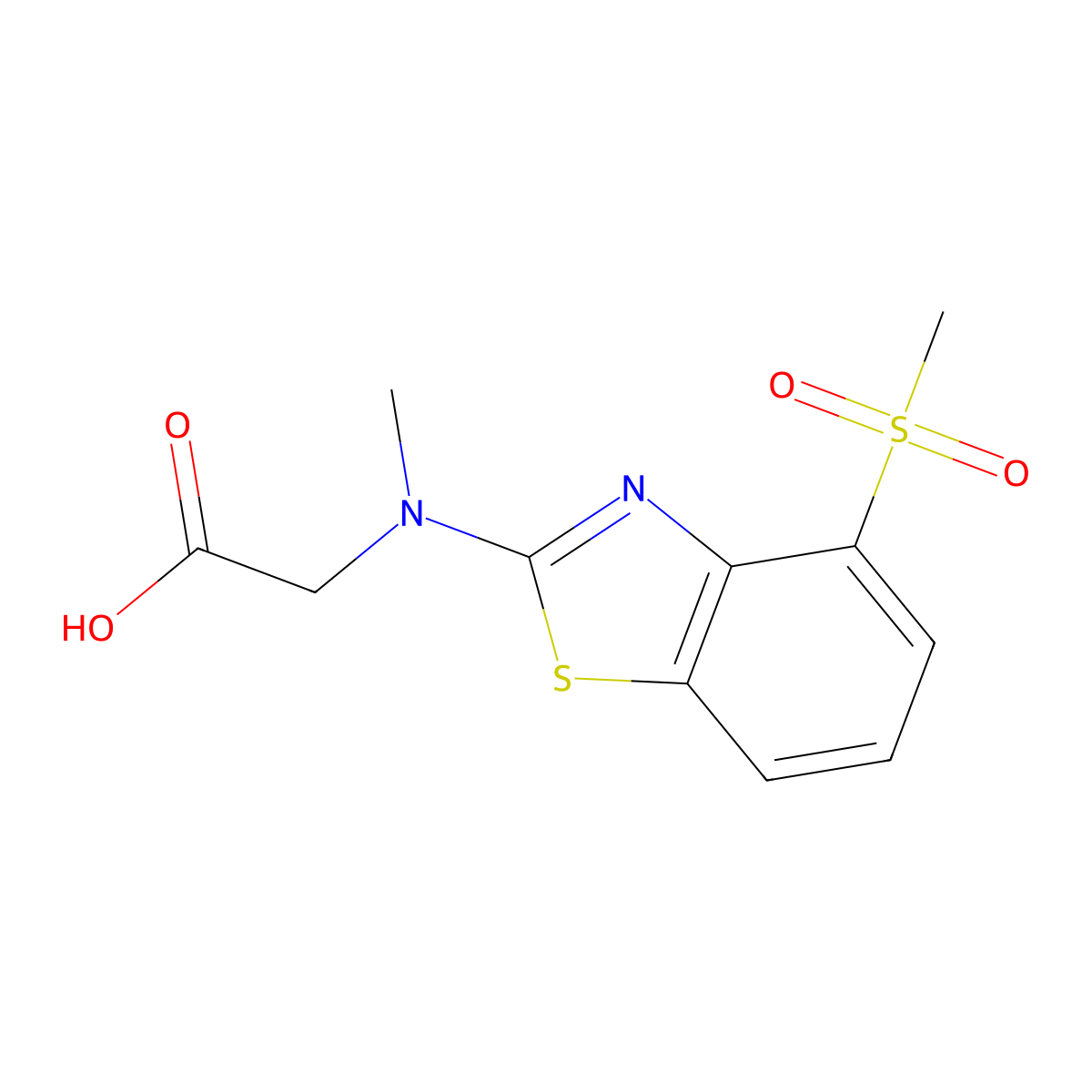 N-methyl-N-[4-(methylsulfonyl)-1,3-benzothiazol-2-yl]glycine molecular structure, CAS 1351632-54-6