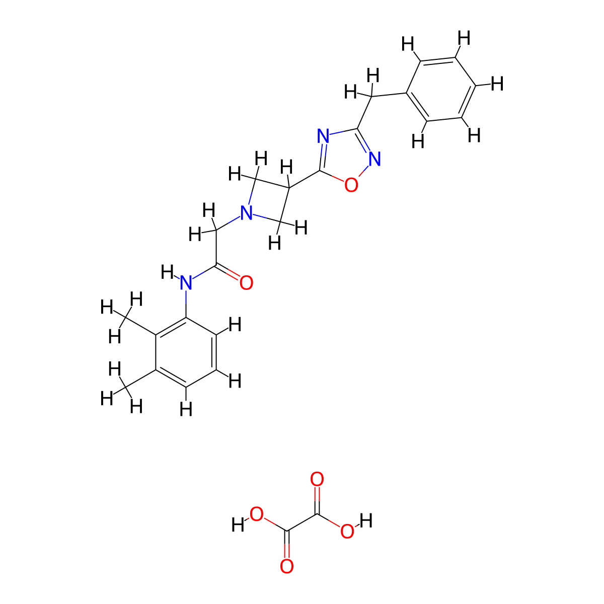 2-(3-(3-benzyl-1,2,4-oxadiazol-5-yl)azetidin-1-yl)-N-(2,3-dimethylphenyl)acetamide oxalate molecular structure, CAS 1351632-65-9