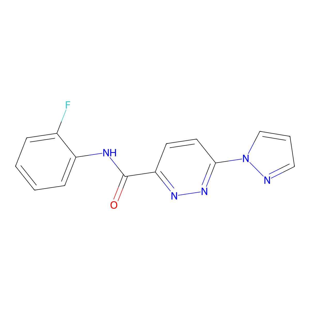 N-(2-fluorophenyl)-6-(1H-pyrazol-1-yl)pyridazine-3-carboxamide molecular structure, CAS 1351632-72-8