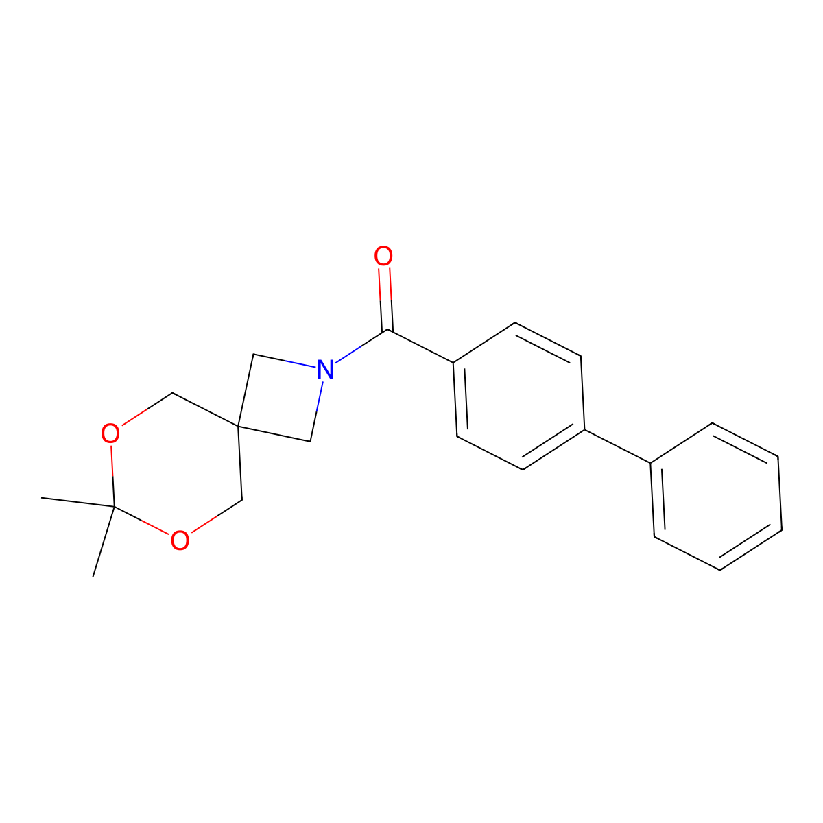 [1,1'-Biphenyl]-4-yl(7,7-dimethyl-6,8-dioxa-2-azaspiro[3.5]nonan-2-yl)methanone molecular structure, CAS 1351632-86-4