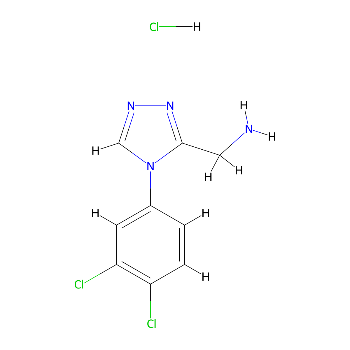 {[4-(3,4-dichlorophenyl)-4H-1,2,4-triazol-3-yl]methyl}amine hydrochloride molecular structure, CAS 1351632-99-9