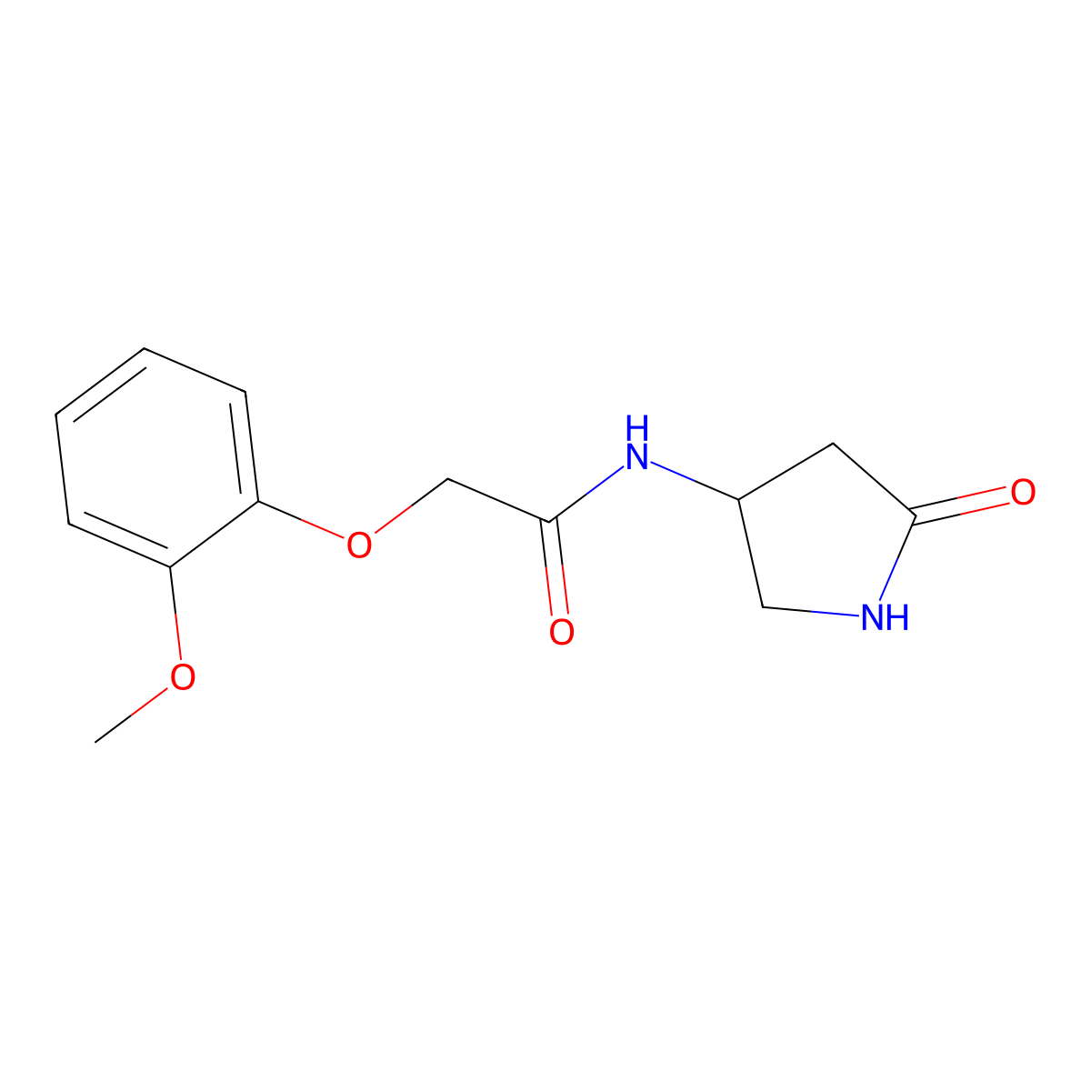 2-(2-methoxyphenoxy)-N-(5-oxopyrrolidin-3-yl)acetamide molecular structure, CAS 1351633-12-9