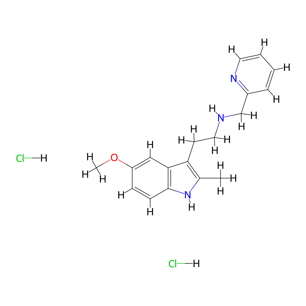2-(5-methoxy-2-methyl-1H-indol-3-yl)-N-(pyridin-2-ylmethyl)ethanamine dihydrochloride molecular structure, CAS 1351633-22-1