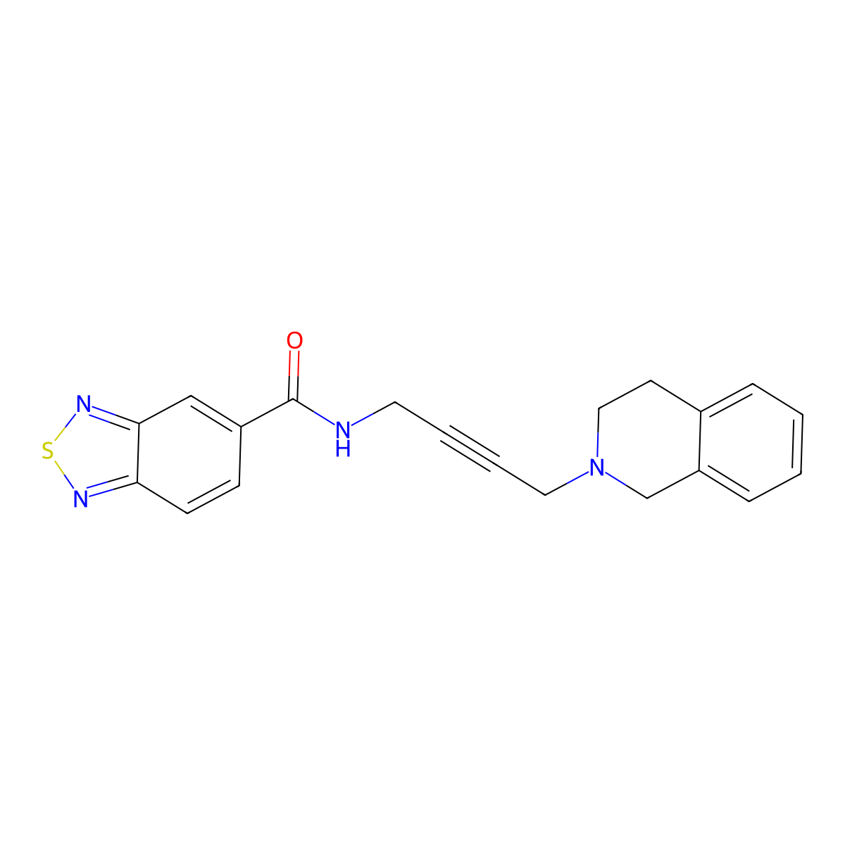 N-(4-(3,4-dihydroisoquinolin-2(1H)-yl)but-2-yn-1-yl)benzo[c][1,2,5]thiadiazole-5-carboxamide molecular structure, CAS 1351633-27-6