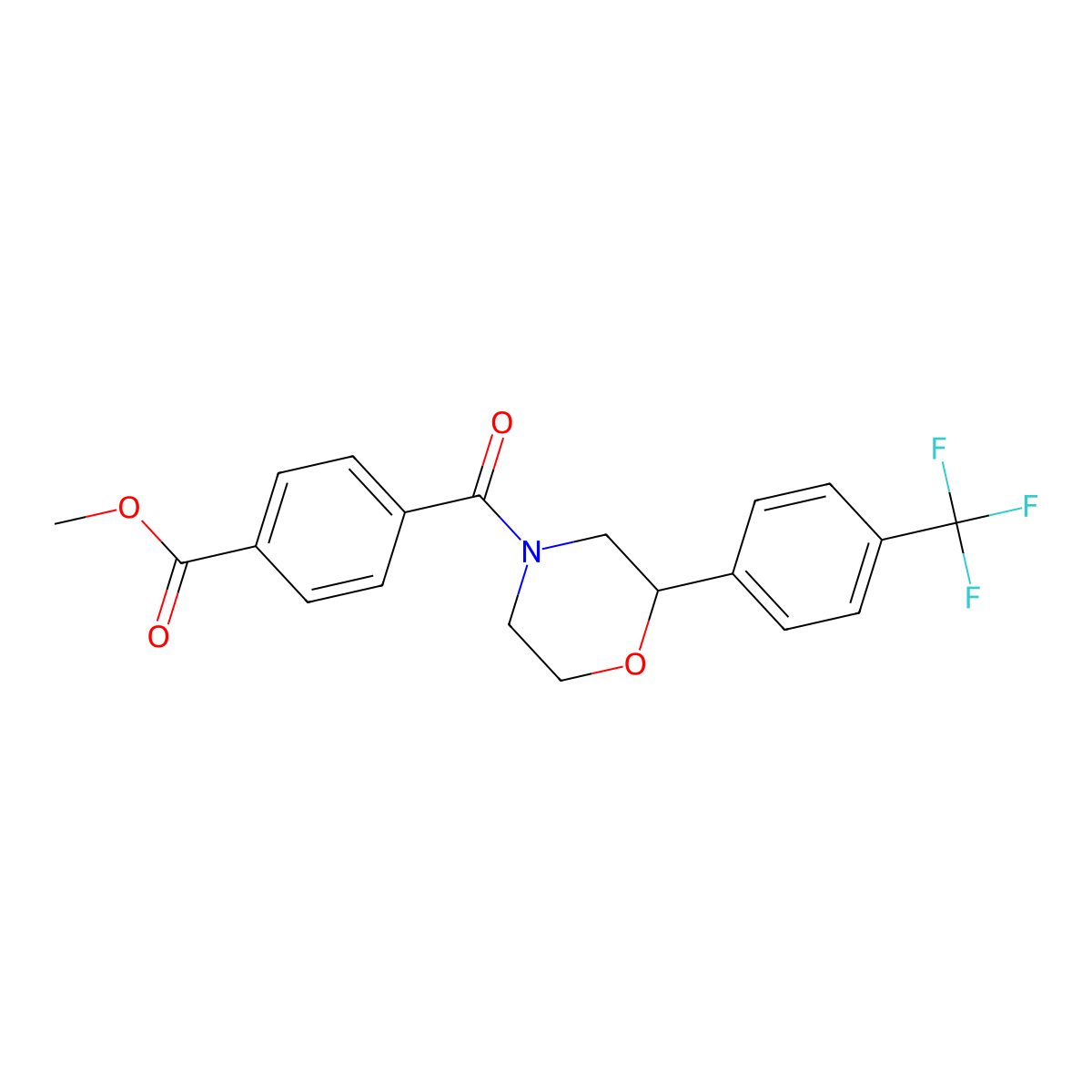 Methyl 4-{2-[4-(trifluoromethyl)phenyl]morpholine-4-carbonyl}benzoate molecular structure, CAS 1351633-31-2