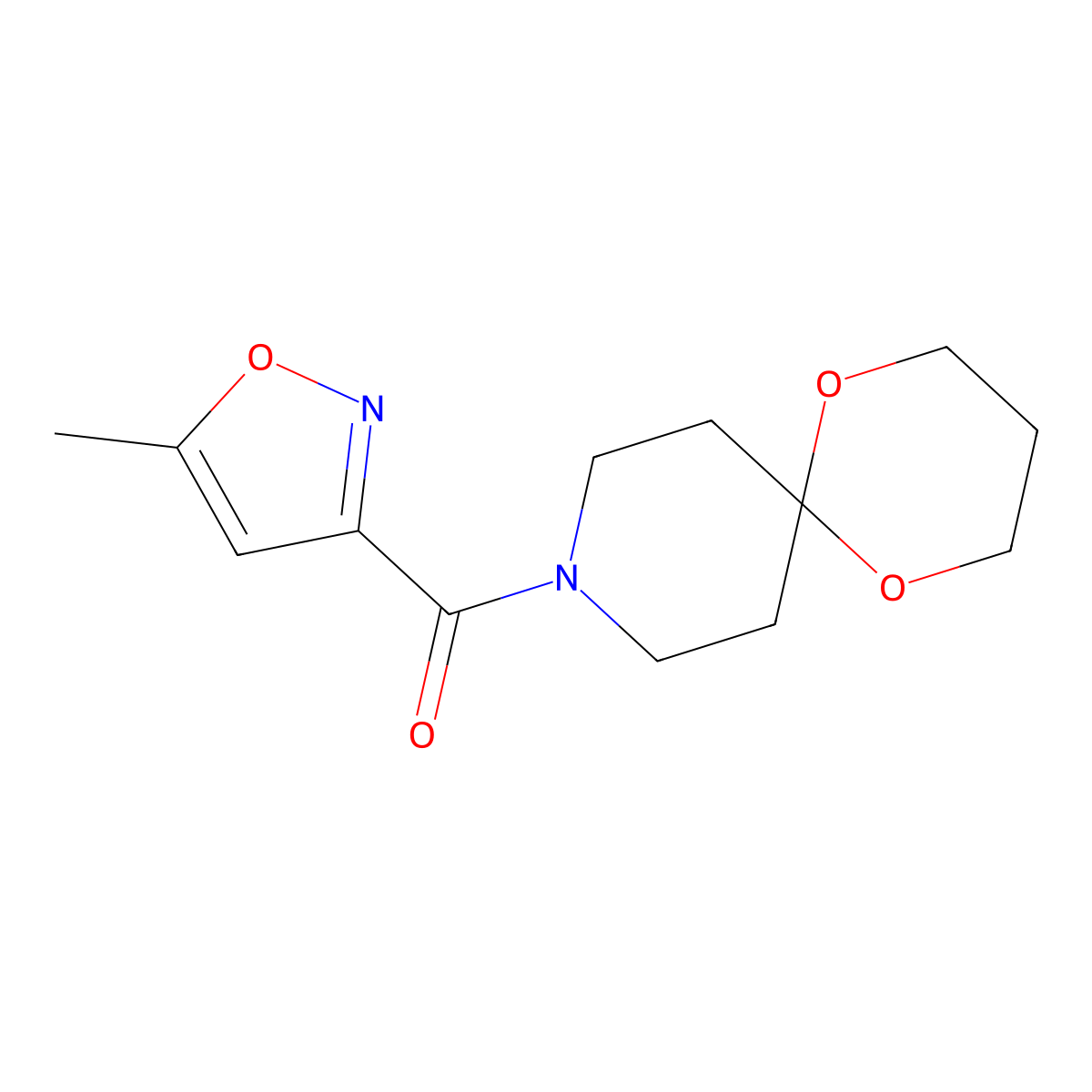 (5-Methylisoxazol-3-yl)(1,5-dioxa-9-azaspiro[5.5]undecan-9-yl)methanone molecular structure, CAS 1351633-43-6