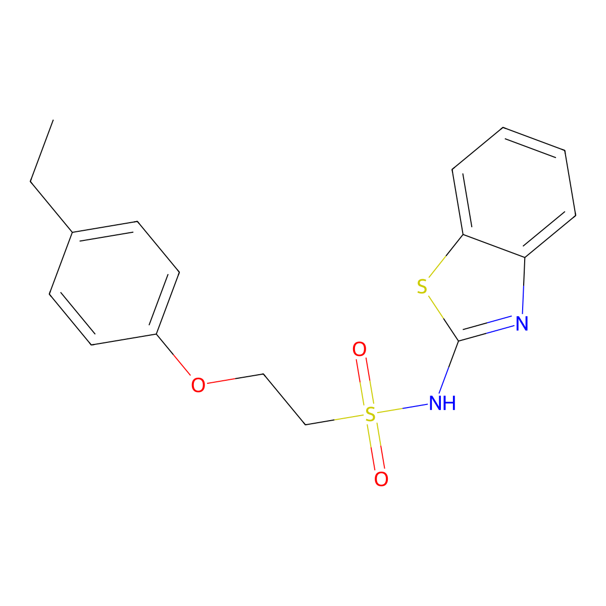 N-(benzo[d]thiazol-2-yl)-2-(4-ethylphenoxy)ethanesulfonamide molecular structure, CAS 1351633-45-8