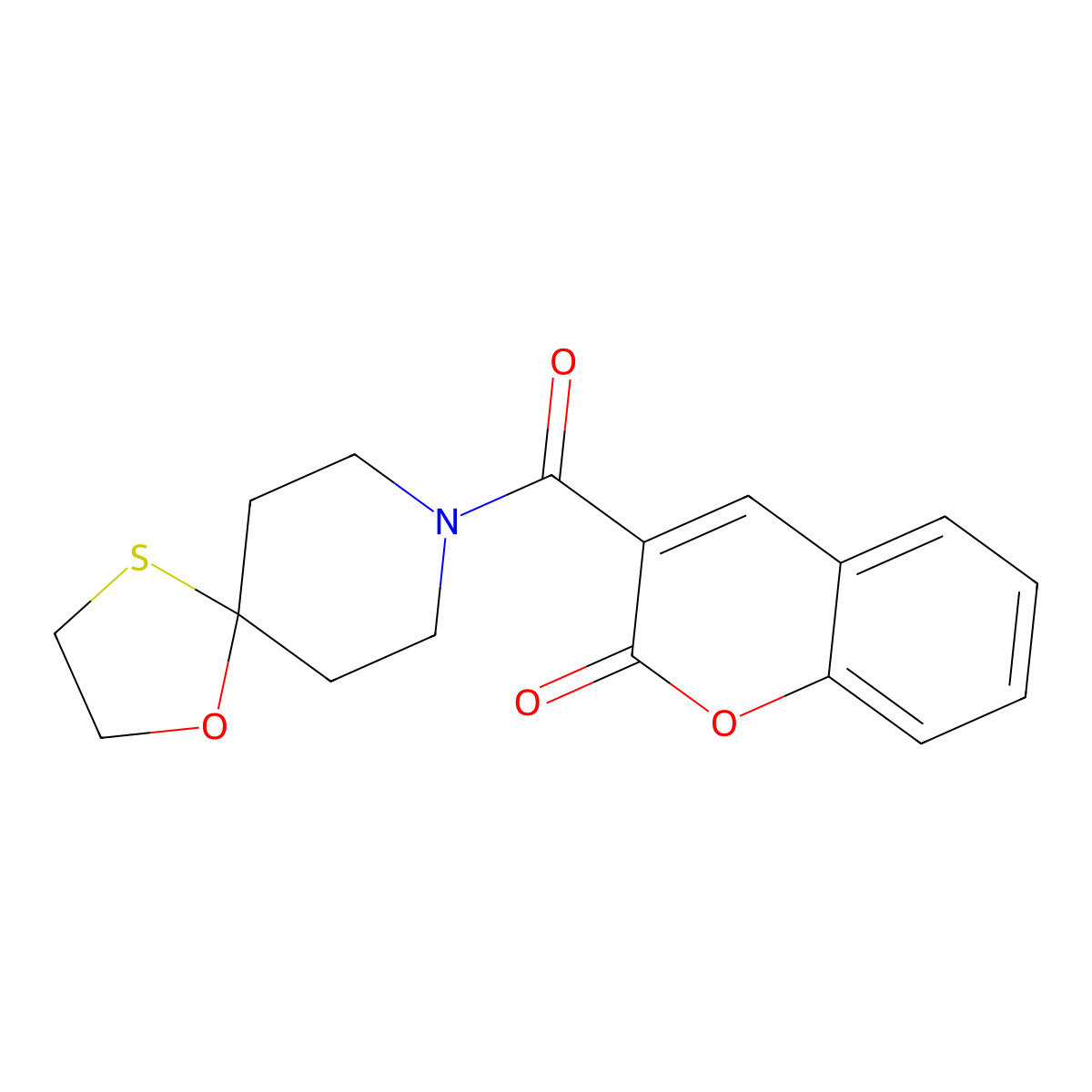 3-(1-oxa-4-thia-8-azaspiro[4.5]decane-8-carbonyl)-2H-chromen-2-one molecular structure, CAS 1351633-61-8