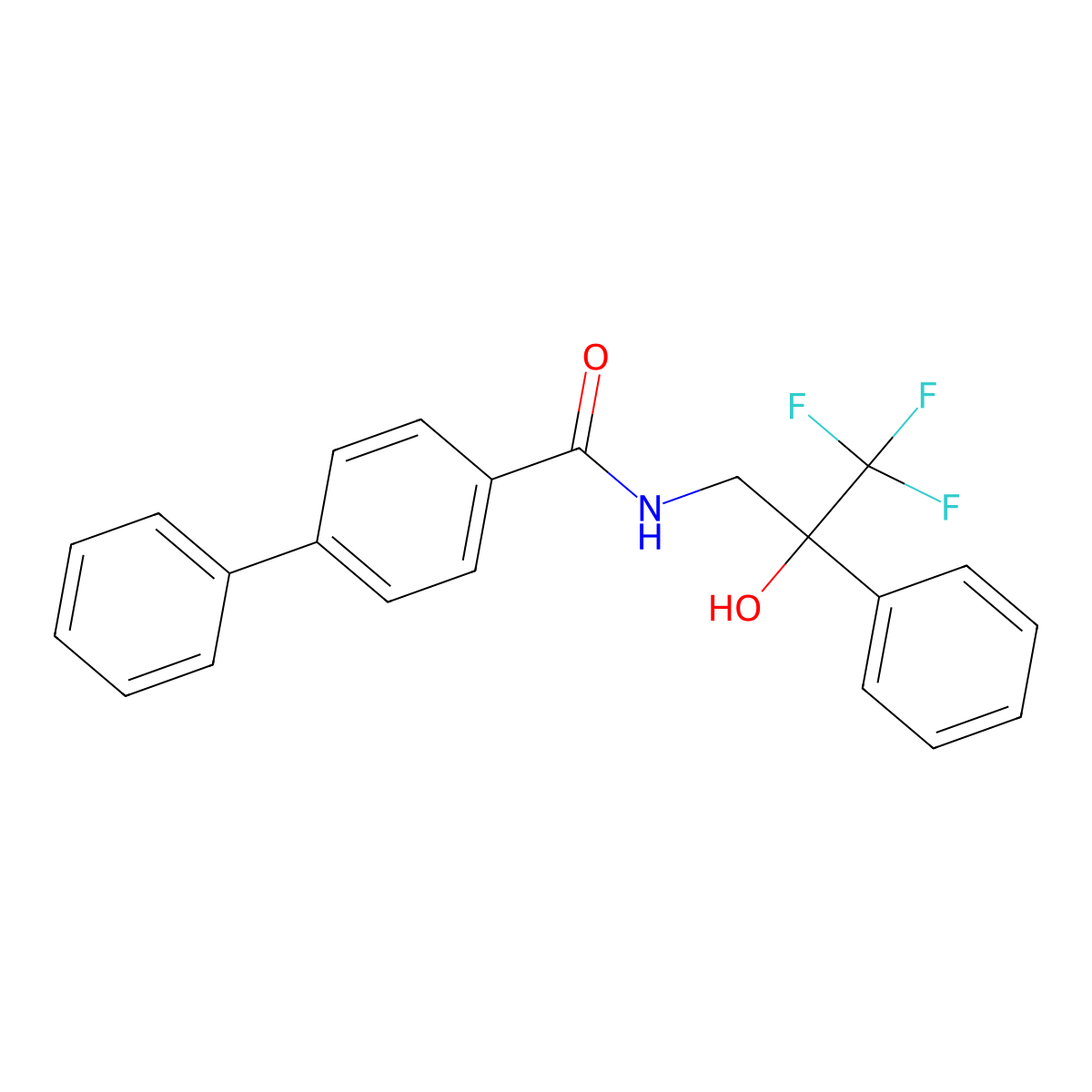 N-(3,3,3-trifluoro-2-hydroxy-2-phenylpropyl)-[1,1'-biphenyl]-4-carboxamide molecular structure, CAS 1351633-74-3