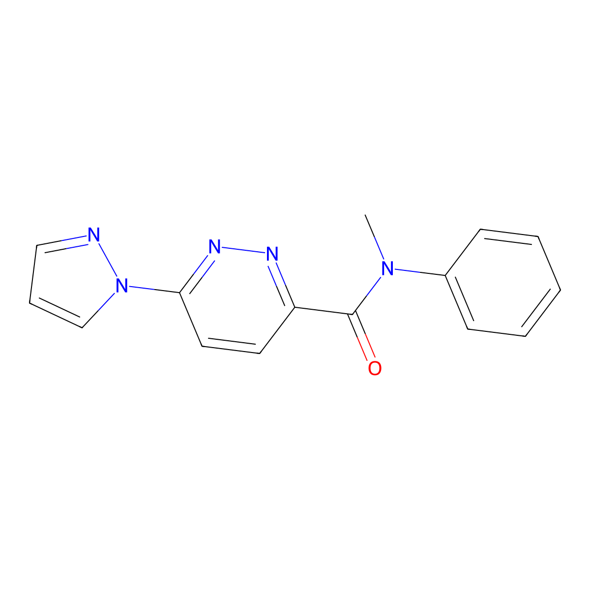 N-methyl-N-phenyl-6-(1H-pyrazol-1-yl)pyridazine-3-carboxamide molecular structure, CAS 1351633-75-4