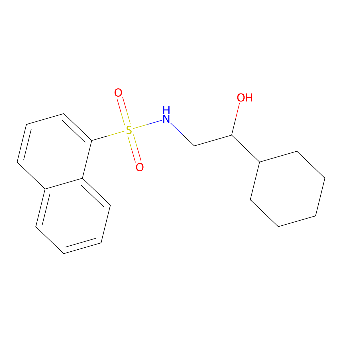 N-(2-cyclohexyl-2-hydroxyethyl)naphthalene-1-sulfonamide molecular structure, CAS 1351633-86-7