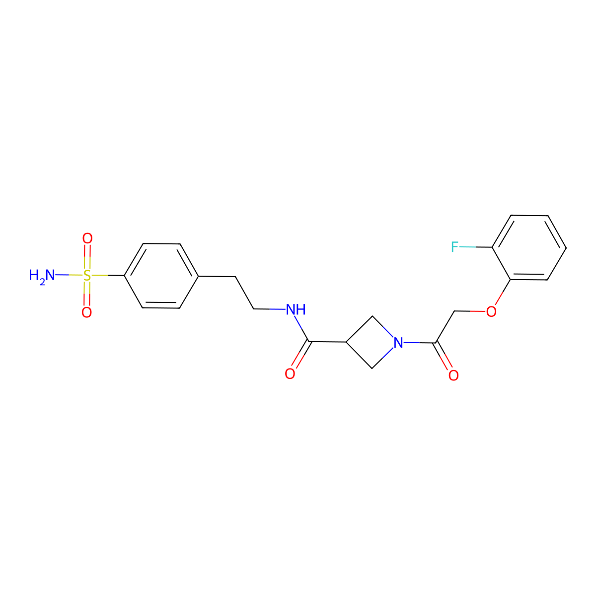 1-(2-(2-fluorophenoxy)acetyl)-N-(4-sulfamoylphenethyl)azetidine-3-carboxamide molecular structure, CAS 1351634-00-8