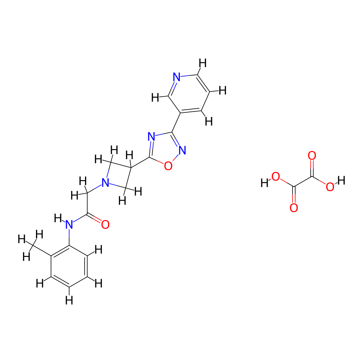 2-(3-(3-(pyridin-3-yl)-1,2,4-oxadiazol-5-yl)azetidin-1-yl)-N-(o-tolyl)acetamide oxalate molecular structure, CAS 1351634-01-9