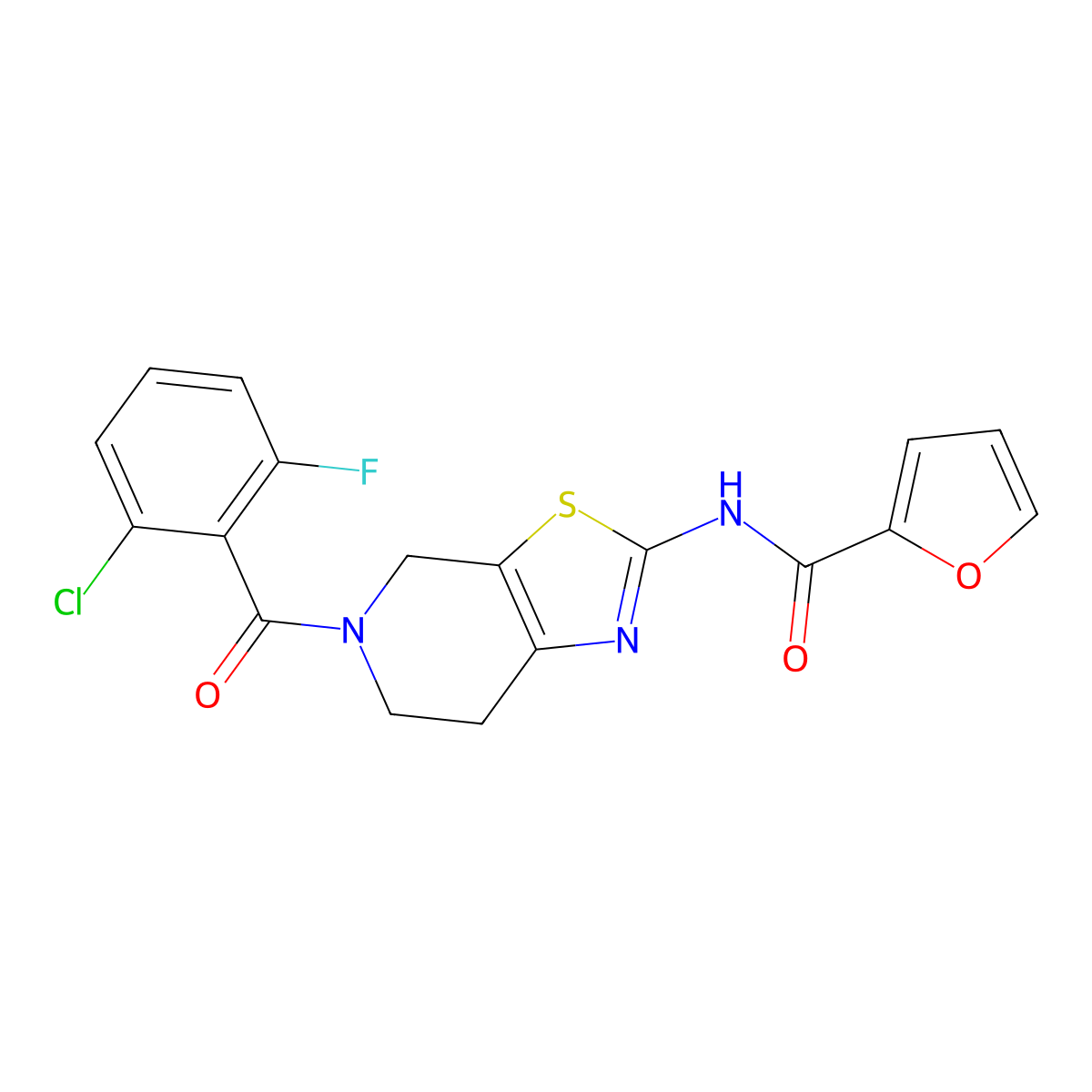N-(5-(2-chloro-6-fluorobenzoyl)-4,5,6,7-tetrahydrothiazolo[5,4-c]pyridin-2-yl)furan-2-carboxamide molecular structure, CAS 1351634-02-0