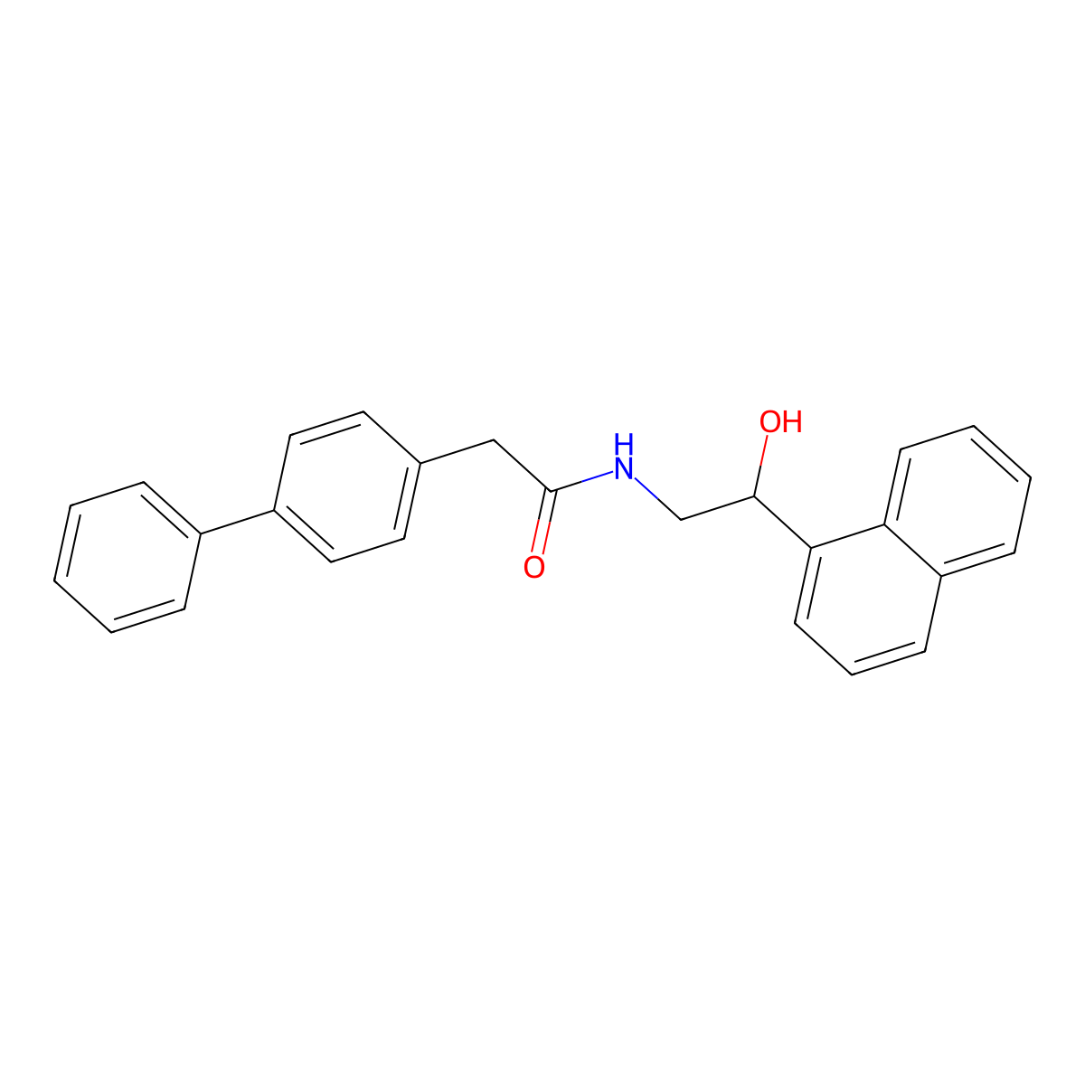 2-{[1,1'-biphenyl]-4-yl}-N-[2-hydroxy-2-(naphthalen-1-yl)ethyl]acetamide molecular structure, CAS 1351634-03-1