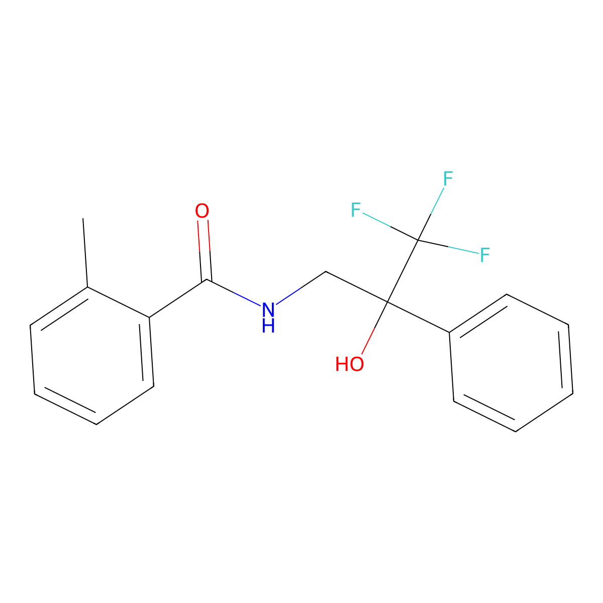 2-methyl-N-(3,3,3-trifluoro-2-hydroxy-2-phenylpropyl)benzamide molecular structure, CAS 1351634-12-2