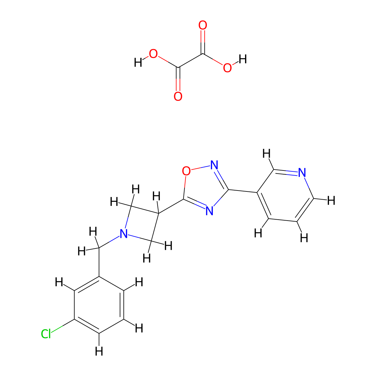 5-(1-(3-Chlorobenzyl)azetidin-3-yl)-3-(pyridin-3-yl)-1,2,4-oxadiazole oxalate molecular structure, CAS 1351634-18-8