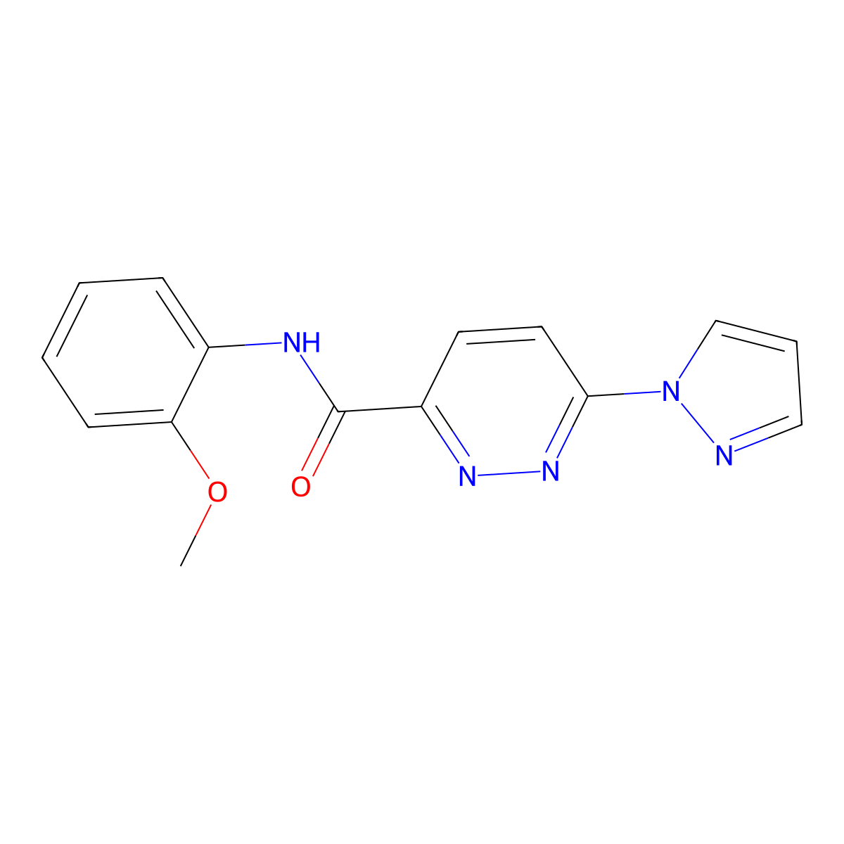 N-(2-methoxyphenyl)-6-(1H-pyrazol-1-yl)pyridazine-3-carboxamide molecular structure, CAS 1351634-19-9