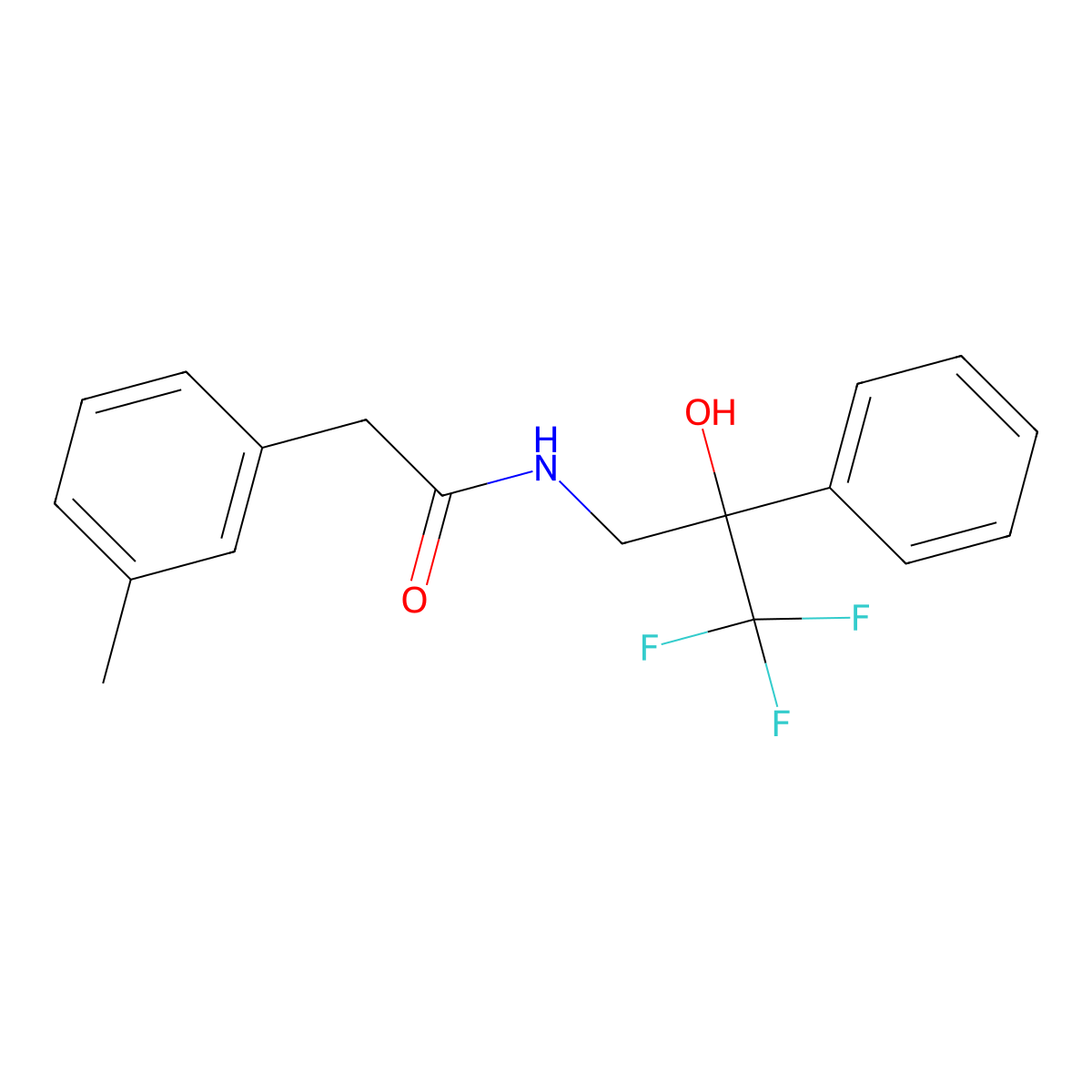 2-(3-Methylphenyl)-N-(3,3,3-trifluoro-2-hydroxy-2-phenylpropyl)acetamide molecular structure, CAS 1351634-20-2