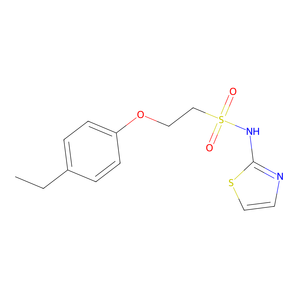 2-(4-ethylphenoxy)-N-(thiazol-2-yl)ethanesulfonamide molecular structure, CAS 1351634-24-6