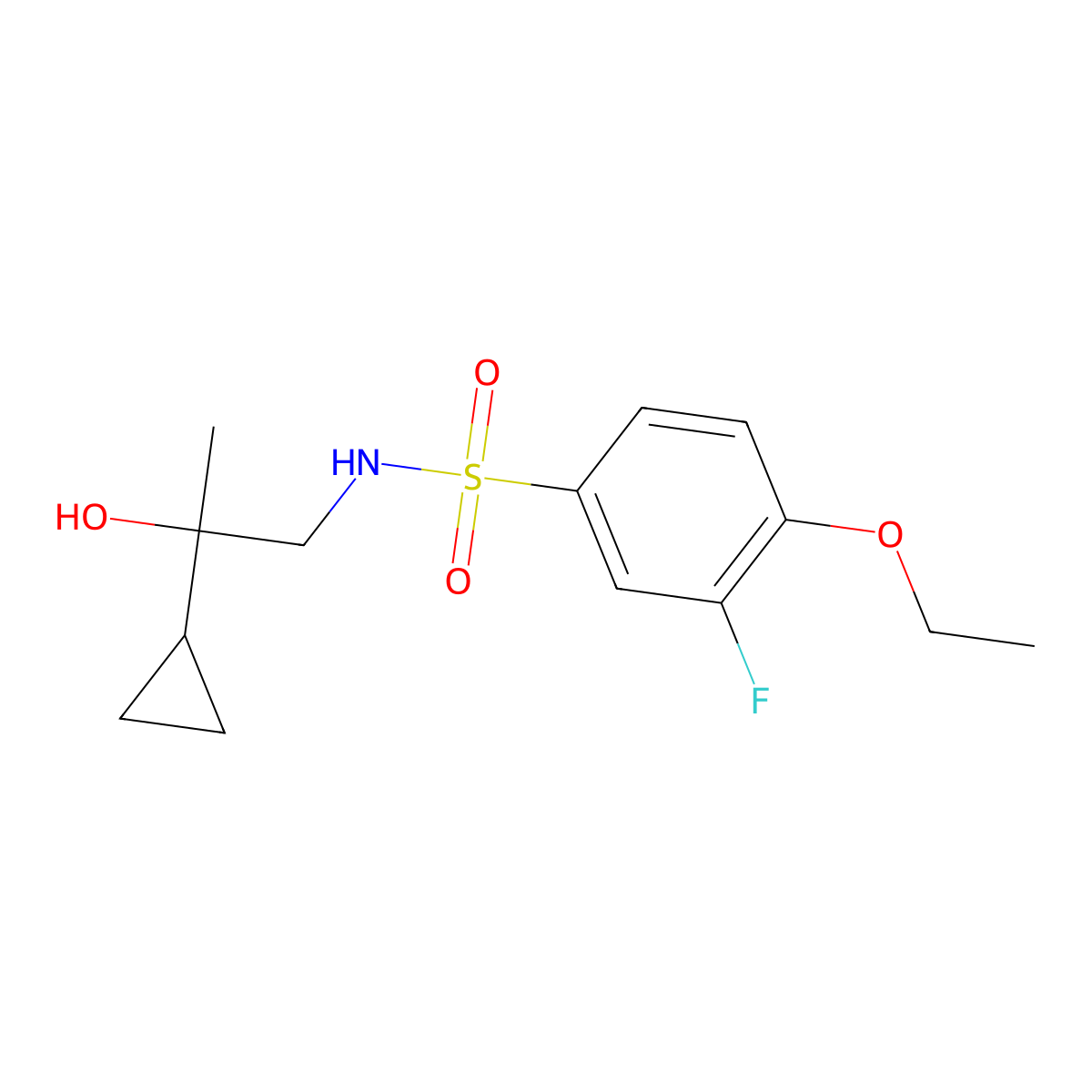 N-(2-cyclopropyl-2-hydroxypropyl)-4-ethoxy-3-fluorobenzenesulfonamide molecular structure, CAS 1351634-25-7