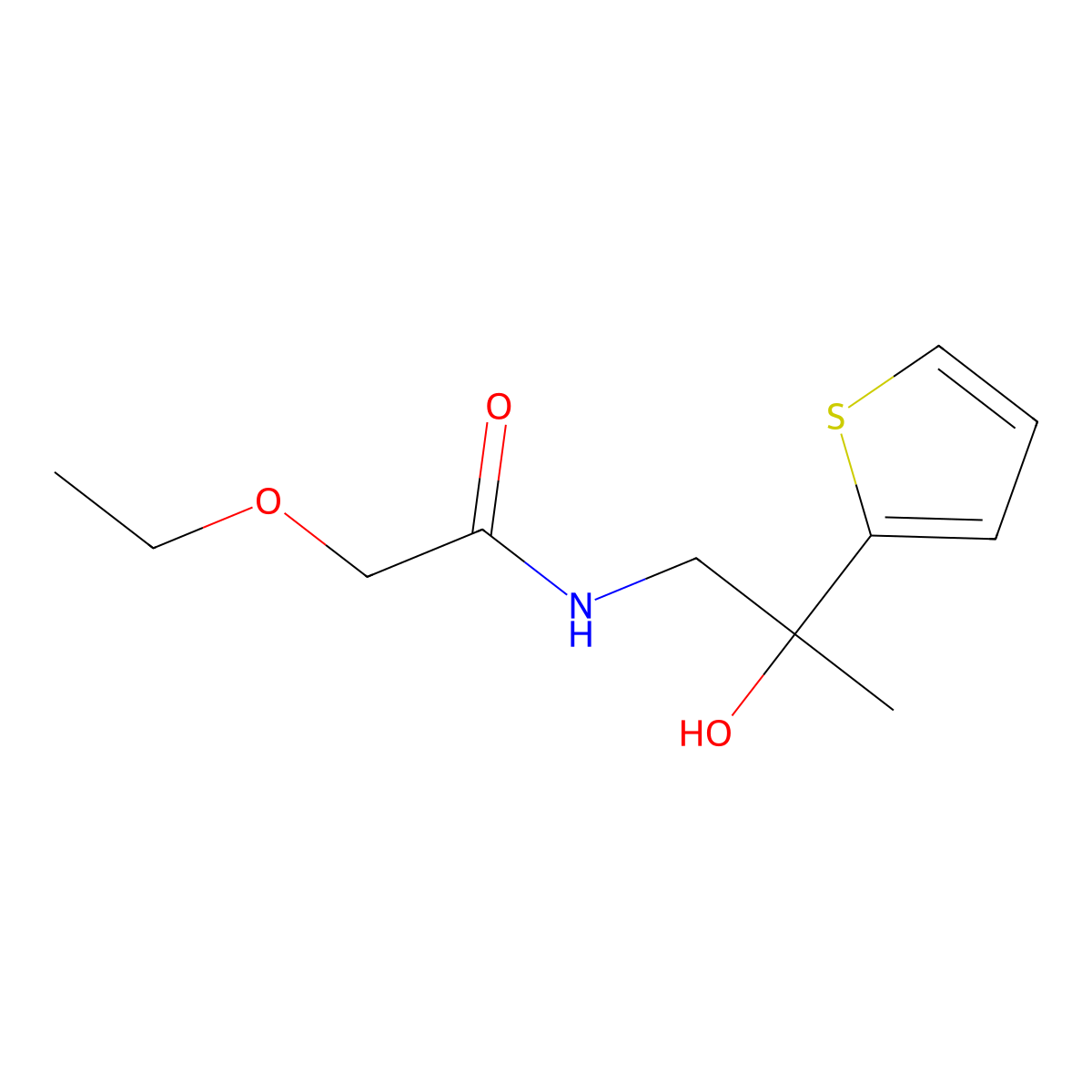 2-ethoxy-N-[2-hydroxy-2-(thiophen-2-yl)propyl]acetamide molecular structure, CAS 1351634-39-3