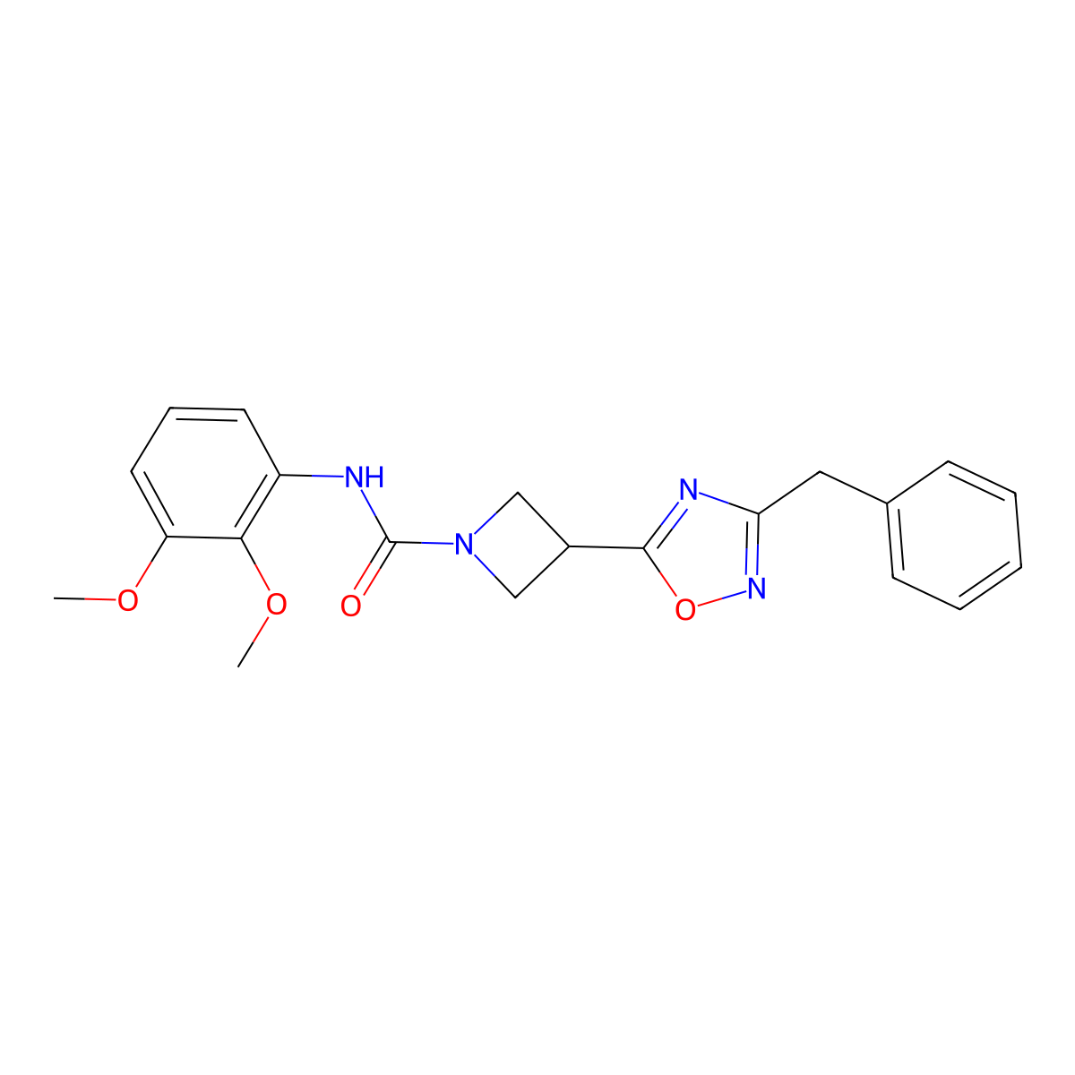 3-(3-benzyl-1,2,4-oxadiazol-5-yl)-N-(2,3-dimethoxyphenyl)azetidine-1-carboxamide molecular structure, CAS 1351634-45-1
