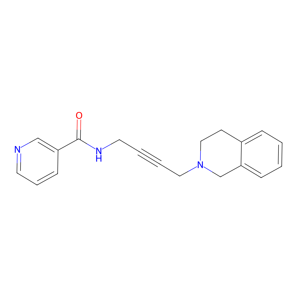 N-[4-(1,2,3,4-tetrahydroisoquinolin-2-yl)but-2-yn-1-yl]pyridine-3-carboxamide molecular structure, CAS 1351634-48-4